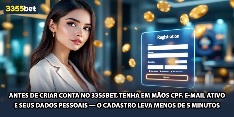 Antes de criar conta no 3355bet, tenha em mãos CPF, e-mail ativo e seus dados pessoais — o cadastro leva menos de 5 minutos