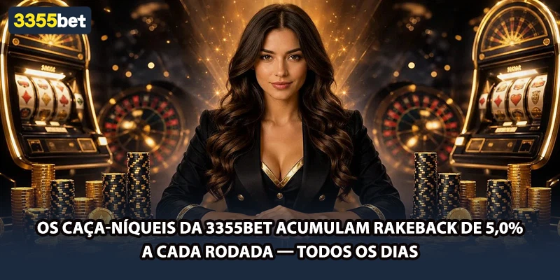 Os caça-níqueis da 3355bet acumulam rakeback de 5,0% a cada rodada — todos os dias